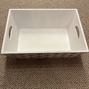 White and Silver Snowflake Decorative Tray/Storage Bin- Perfect for the Holidays